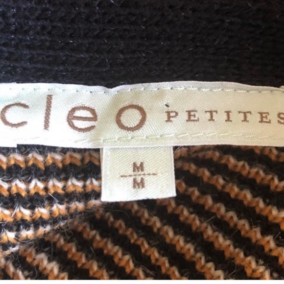 Cleo classic cozy open front long sleeve knit sweater cardigan medium petite - Picture 9 of 12